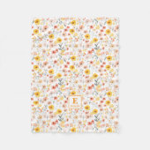 Wildflower floral Monogram Fleece Blanket (Voorkant)