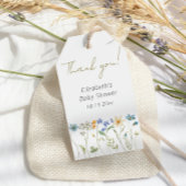 Wildflower Floral Neutraal Baby shower Favoriet Cadeaulabel