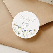 Wildflower Floral Neutraal Baby shower Ronde Sticker