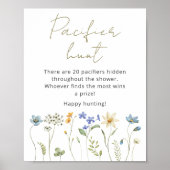 Wildflower Floral Neutral Pacifier Hunt Poster (Voorkant)
