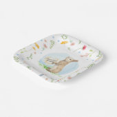 Wildflower Floral Peter Rabbit Heart Waterverf Papieren Bordje (Gebogen)