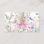 Wildflower Floral Pink Bow Book for Baby Shower Informatiekaartje (Achterkant)