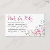 Wildflower Floral Pink Bow Book for Baby Shower Informatiekaartje (Voorkant)