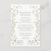 Wildflower Floral Spring Wedding Details Kaarten (Voorkant)