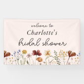 Wildflower Floral Vrijgezellenfeest Welkom Spandoek (Horizontaal)