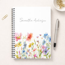 Wildflower Floral Watercolor Personalized 