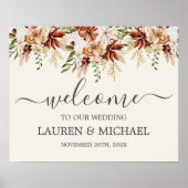 Wildflower Floral Weddenschap Welkomstteken Poster (Voorkant)