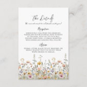 Wildflower Floral Wedding Details Informatiekaartje (Voorkant)