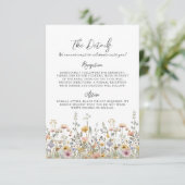 Wildflower Floral Wedding Details Informatiekaartje (Staand voorkant)