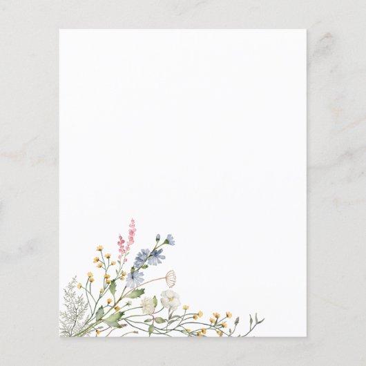 Wildflower Floral Wedding Greenery Enclosure Kaart (Achterkant)