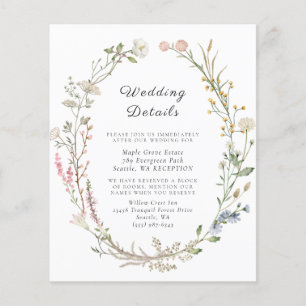 Wildflower Floral Wedding Greenery Enclosure Kaart