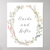 Wildflower Floral Wedding Greenery Kaarten en gesc Poster (Voorkant)