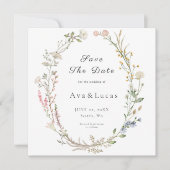 Wildflower Floral Wedding Greenery Save the Dates (Voorkant)