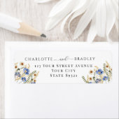 Wildflower Floral Wedding Return Address Etiket (Insitu)