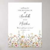 Wildflower Floral Wedding Welcome Sign Poster (Voorkant)