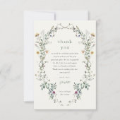 Wildflower Floral Wreath Spring Baby shower Bedankkaart (Voorkant)