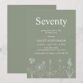 Wildflower Floral zeventig salie groen 70ste verja Kaart (Voorkant / Achterkant)