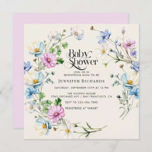 Wildflower Flower Anemone Garden Baby shower Kaart