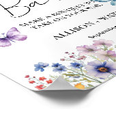 Wildflower Flower bar teken vrijgezellenfeest Poster (Hoek)