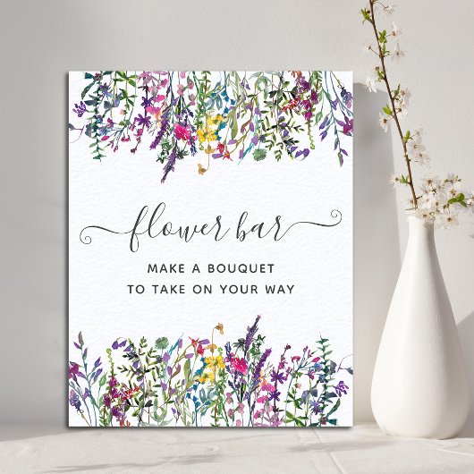 Wildflower Flower Bar Vrijgezellenfeest Poster