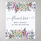 Wildflower Flower Bar Vrijgezellenfeest Poster (Voorkant)