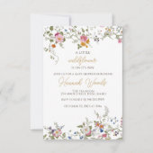 Wildflower Flowers baby shower Kaart (Voorkant)