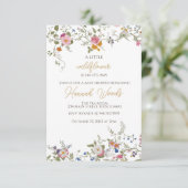 Wildflower Flowers baby shower Kaart (Staand voorkant)