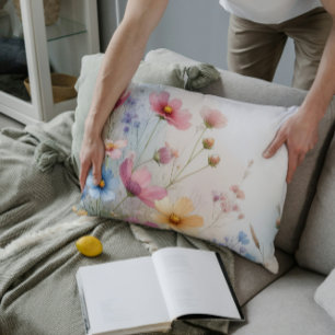 Wildflower Fluisteringen in Aquarel  Kussen