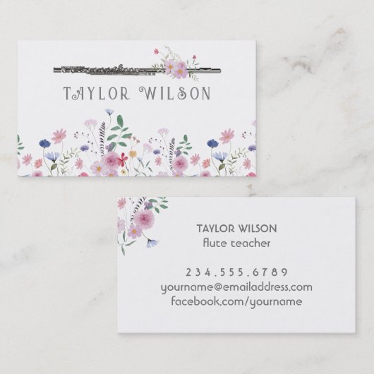 Wildflower fluit Visitekaartje (Voorkant / Achterkant)
