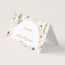 Wildflower Food Label / Place Card voor Baby showe