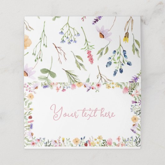Wildflower Food Tent Place Card Plaatskaartje (Buitenkant ongevouwen)