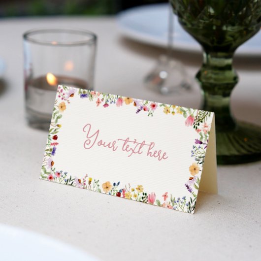 Wildflower Food Tent Place Card Plaatskaartje