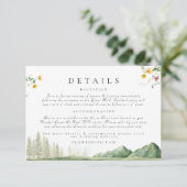 Wildflower Forest Berg Trouwgegevens Informatiekaartje (Staand voorkant)