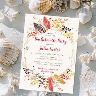 Wildflower Forest Fern Mushroom Bachelorette Party Kaart
