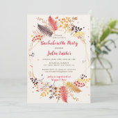 Wildflower Forest Fern Mushroom Bachelorette Party Kaart (Staand voorkant)