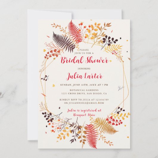 Wildflower Forest Fern Mushroom Vrijgezellenfeest Kaart (Voorkant)