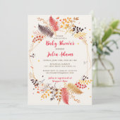 Wildflower Forest Mushroom Foliage Baby shower Kaart (Staand voorkant)