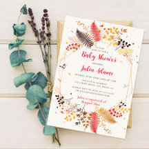 Wildflower Forest Mushroom Foliage Baby shower