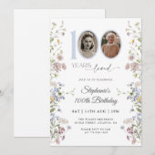 Wildflower foto 100ste verjaardag kaart (Voorkant / Achterkant)