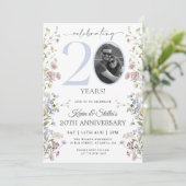 Wildflower Foto 20e Verjaardag Kaart (Staand voorkant)