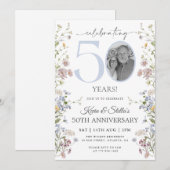 Wildflower Foto 50e Jubileum Kaart (Voorkant / Achterkant)