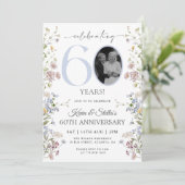 Wildflower Foto 60e verjaardag Kaart (Staand voorkant)