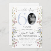 Wildflower Foto 60e verjaardag Kaart (Voorkant / Achterkant)