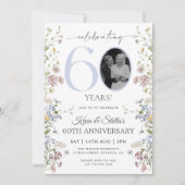 Wildflower Foto 60ste Verjaardag Kaart (Voorkant)