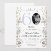 Wildflower Foto 60ste Verjaardag Kaart (Voorkant / Achterkant)