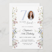 Wildflower foto 70ste verjaardag kaart (Voorkant / Achterkant)