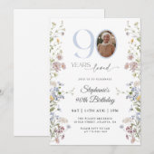 Wildflower foto 90ste verjaardag kaart (Voorkant / Achterkant)