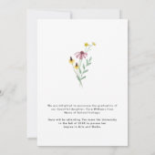 Wildflower Foto Afstuderen Aankondiging (Achterkant)