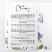 Wildflower Foto Begrafenisprogramma Drieluik Uitnodiging (Binnenzijde eerst)