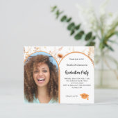 Wildflower foto boog afstudeerfeest uitnodiging (Staand voorkant)